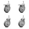 Service Caster 6 Inch Gray Polyurethane Swivel 3/8 Inch Stem Caster Total Lock Brake SCC, 2PK SCC-TSTTL20S614-PPUB-381615-2-S-2 - alternate 4